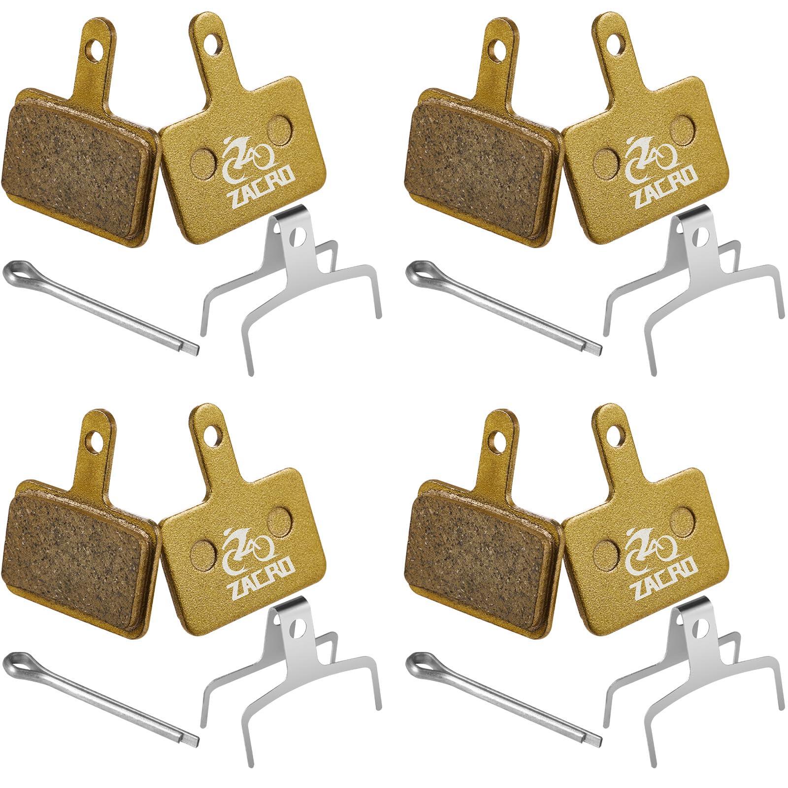 Zacro Zacro Bike Brake Pads, 4 Pairs Multi-Metallic Bicycle Disc Brake Pads Fit for Tektro Shimano TRP Br-M575 B01s Mt200 M525 M515 T615 T675 M505 M495 M486 M485, Mountain MTB Ebike Brake Pads Replacement