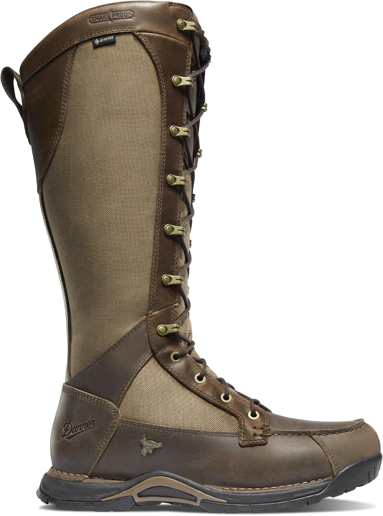 Danner Danner Sharptail 17\" Side-Zip Waterproof Snake Boots for Men - Full-Grain Leather and Nylon with 360 Snake Guard, Comfort Footbed & Traction Outsole, Brown - 8.5 D.