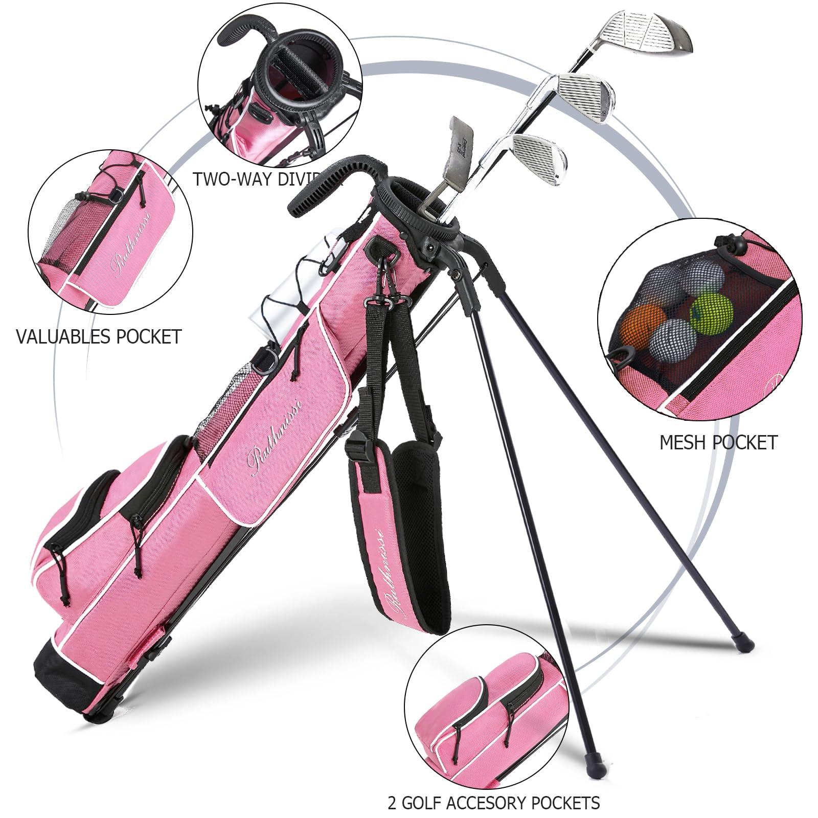 RUTHNISSI RUTHNISSI Golf Stand Bag, Lightweight Golf Easy Carry Bag with Padded StrapDurable Pitch n Putt Golf Bag, Practice Ranger Sunday Golf Bag for Men&Women