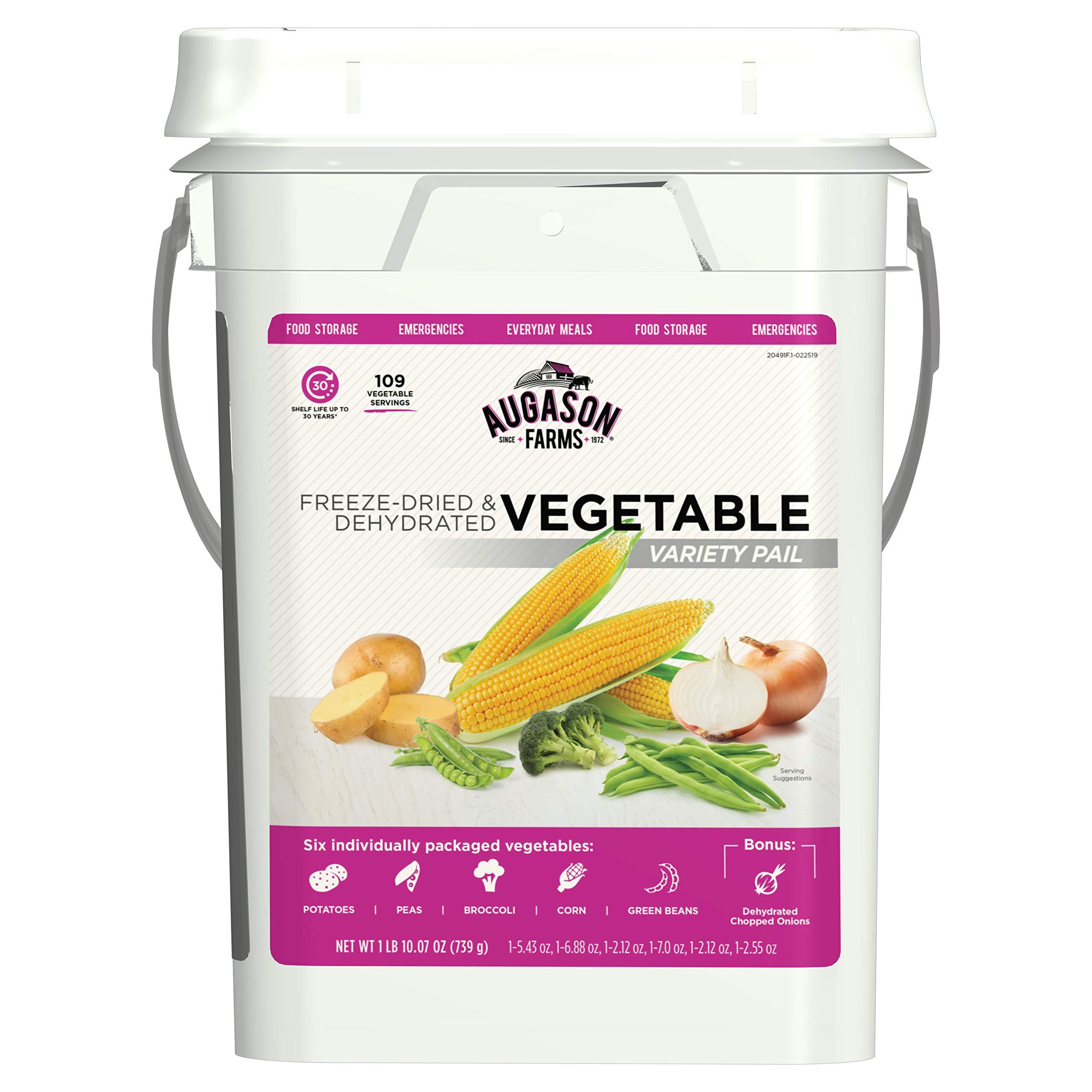 Augason Farms Augason Farms Freeze Dried Vegetable Variety Pail, Emergency Food Supply, Everyday Meals, 109 Servings