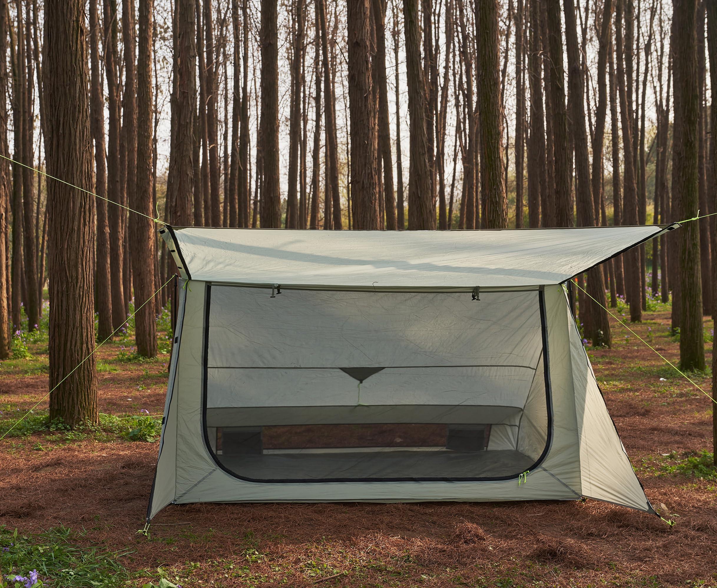 Nature Link Nature Link Sirius Two Ultralight Backpacking Tent, 2 Person Trekking Pole Backpacking Tent, Waterproof, Compact, Single Wall, Bushcraft Shelter for Backpacking, Camping, Hiking, Kayaking