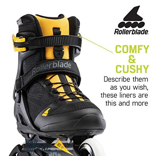 Rollerblade Rollerblade Macroblade 100 3WD Mens Adult Fitness Inline Skate, Black and Saffron Yellow, Performance Inline Skates