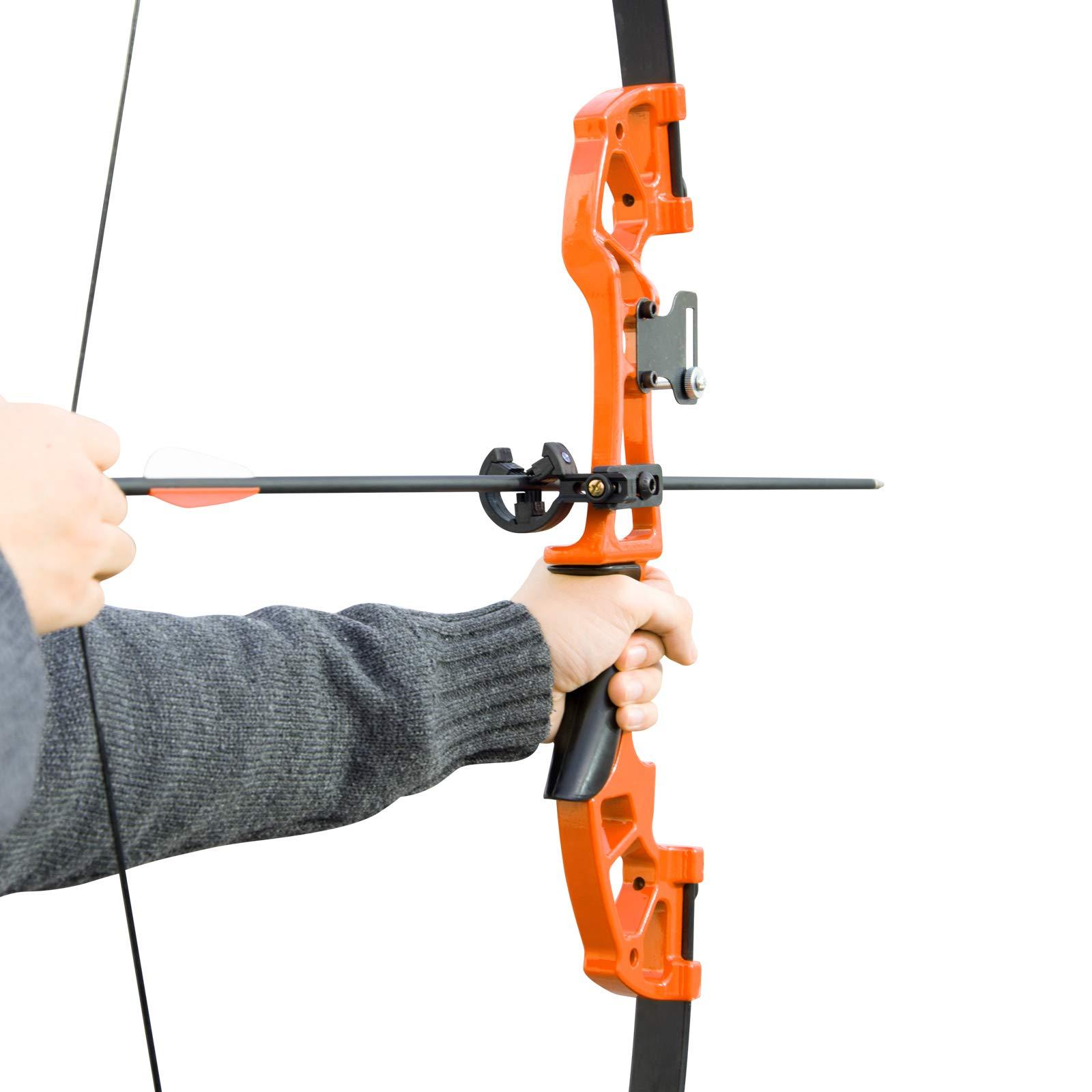 D&Q D&Q Archery 50\" Takedown Bow and Arrows Set for Adults 30lb 40lb Metal Riser Right Hand Longbow Kit for Beginner to Intermediate Hunting Target (30LB, Orange)