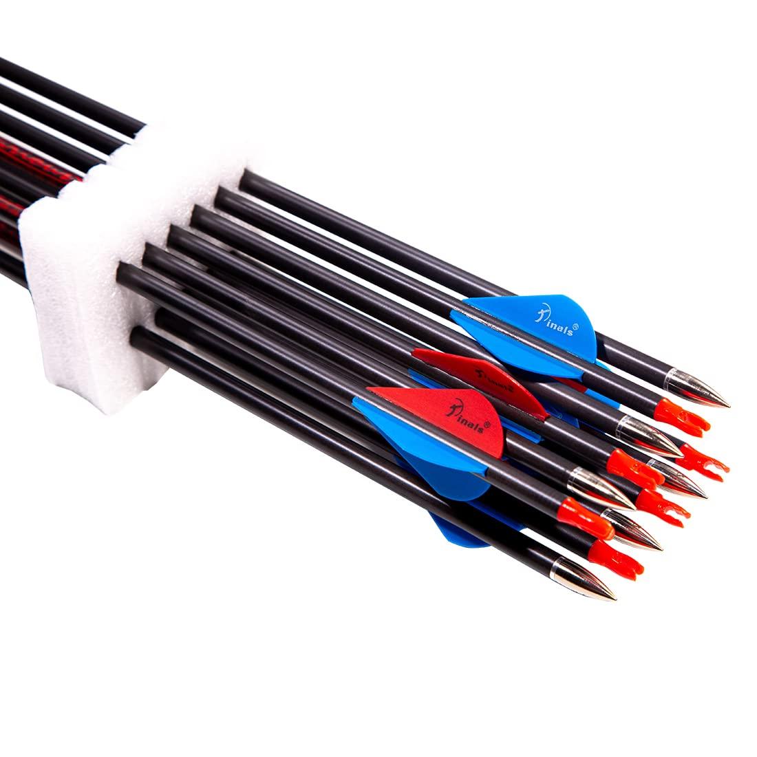 QunYing QunYing Archery Carbon Arrow 28 29 30 inch 300 340 350 400 Spine Practice Hunting Arrows for Compound Recurve Bow 12PCS-30 400 Spine