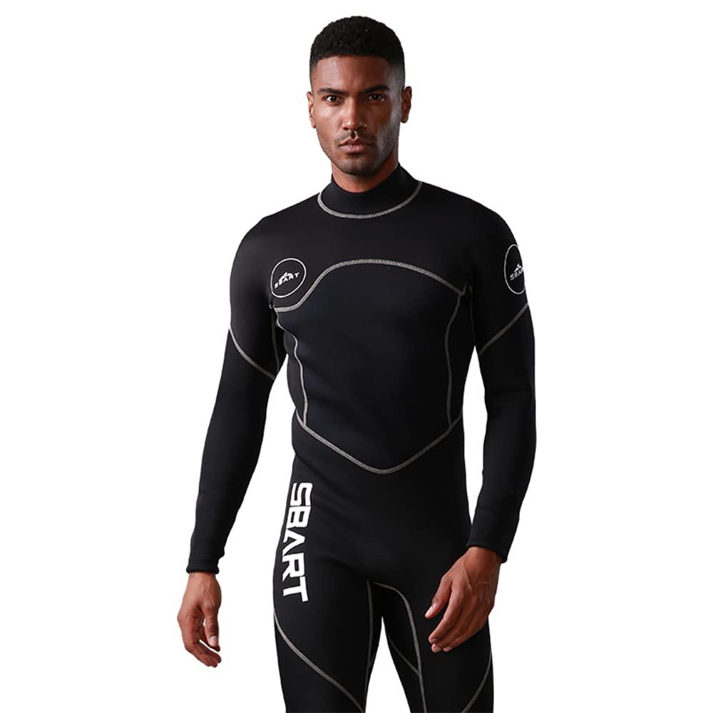 SafeMax Sbart Mens 3mm Wetsuit, Full Body Diving Suit Back Zip Wetsuit for Diving Snorkeling Surfing Swimming (X-Large)