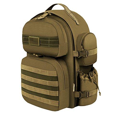 East West U.S.A East West U.S.A RT515 Tactical Molle Sport Military Assault Expandable Trekking Bag, Tan