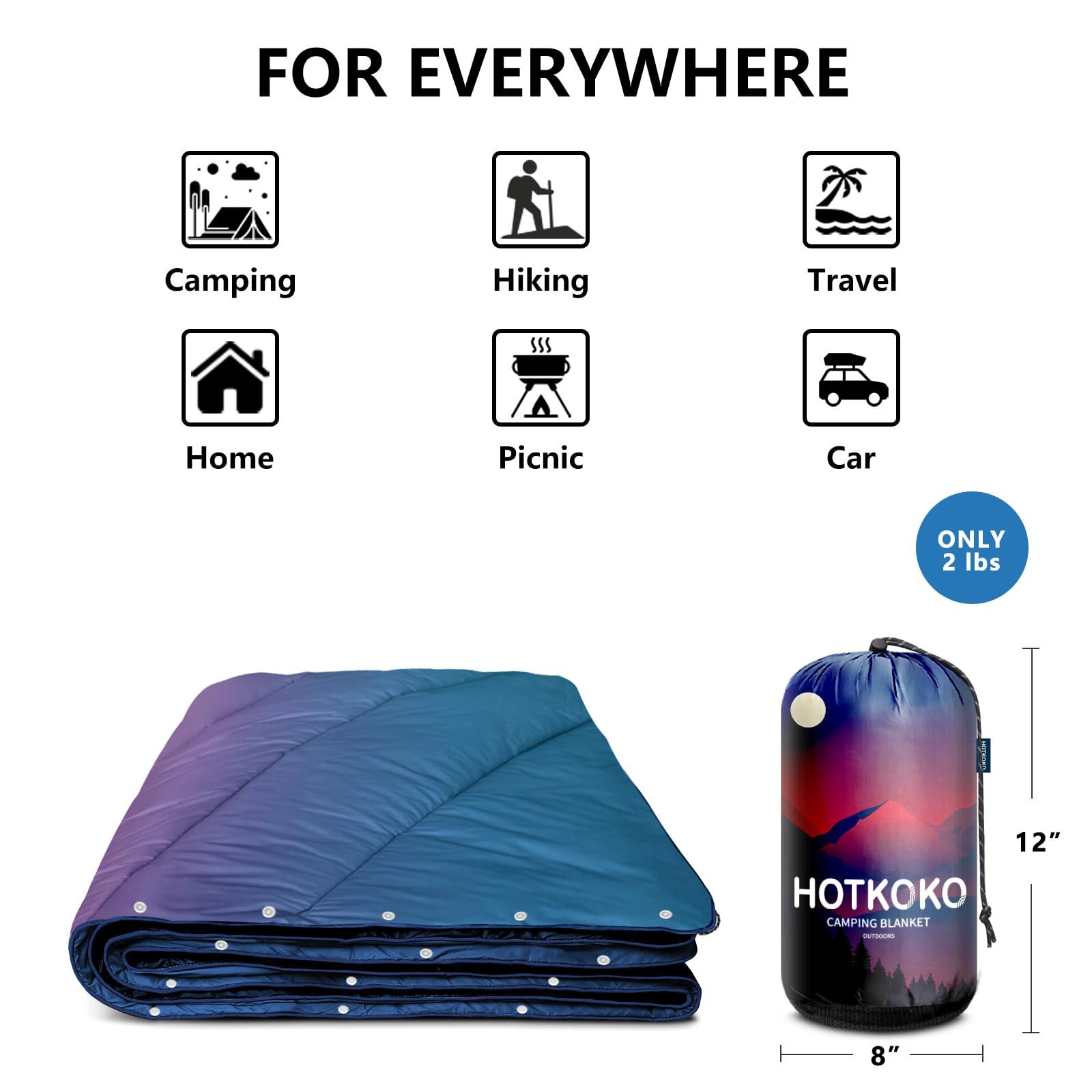hotkoko hotkoko Camping Blanket,Lightweight Down Alternative Puffy Blanket Packable Outdoor Blanket for Camping,Traveling, Stadium, Hiking, Picnics