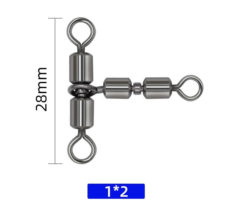 KTGCOZS KTGCOZS Pack of 30 Cross Line Swivel T-Shape Double Rolling Swivels Fishing Tackle Connector Clip (45# 30pcs)