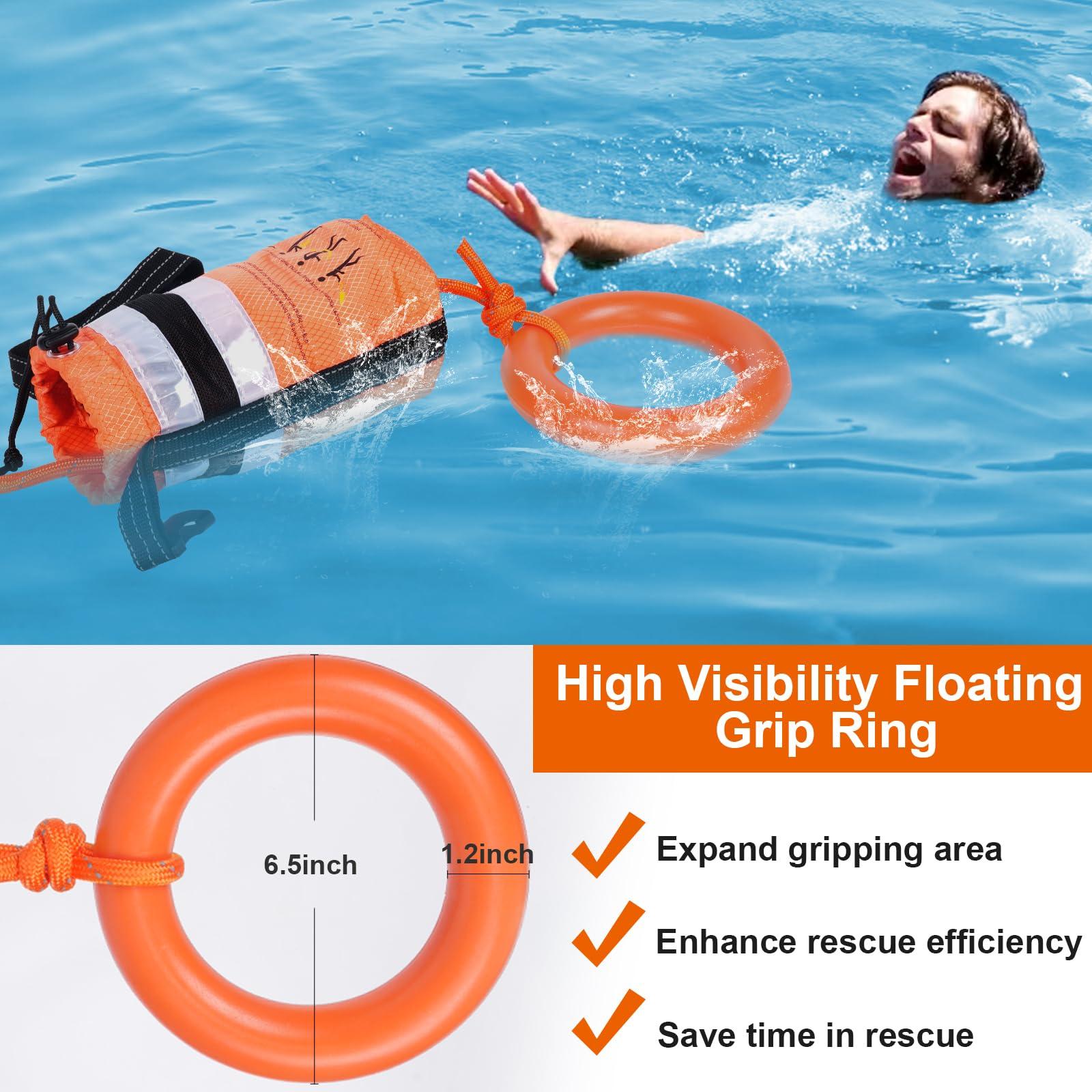 HOKINETY HOKINETY Water Rescue Throw Bag - 3/10 Inch Rope 100FT Up to 1900lbs Tensile Strength Throwable Flotation Device - Emergency Safety Equipment for Kayak Raft Boat