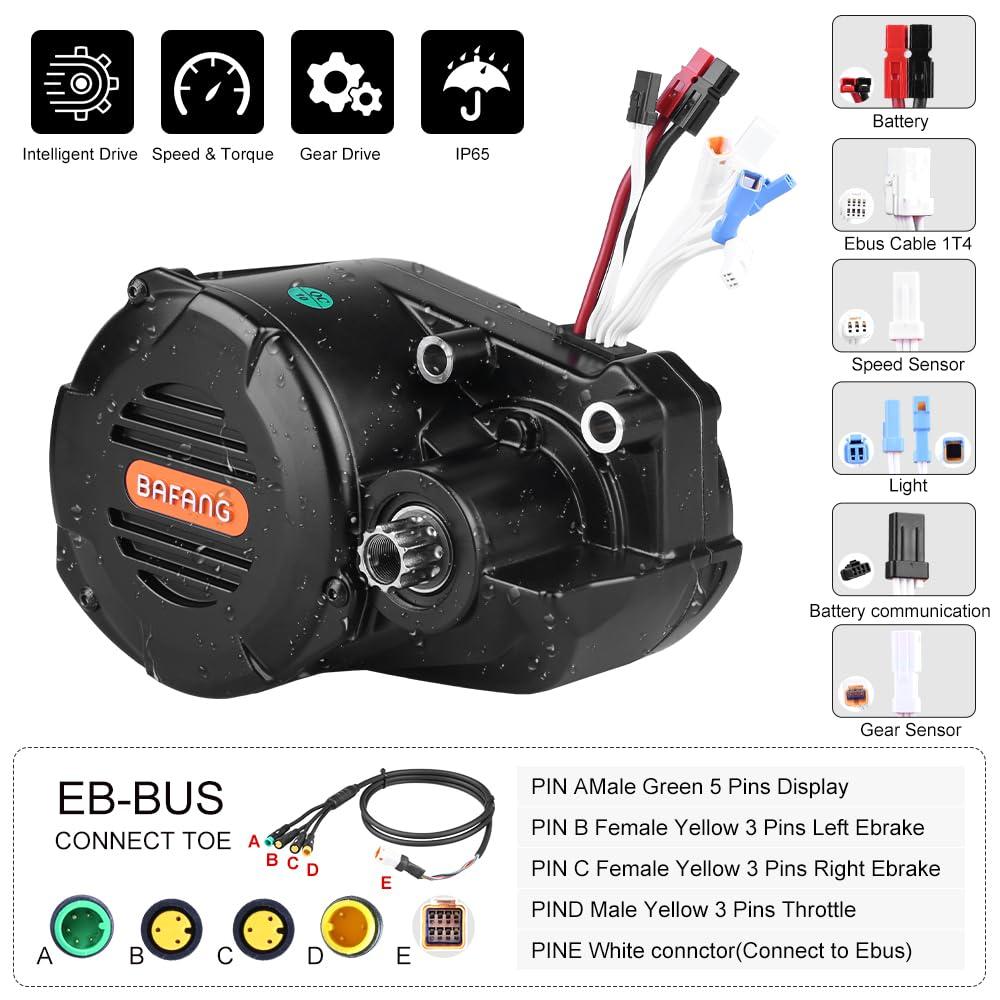 HALLOMOTOR HALLOMOTOR M620 G510 48V 52V 1000W Mid Drive Motor Conversion Kit with DPC18 Display (48V 1000W with UART Protocol, for 27.5Inch Mounting Bike)