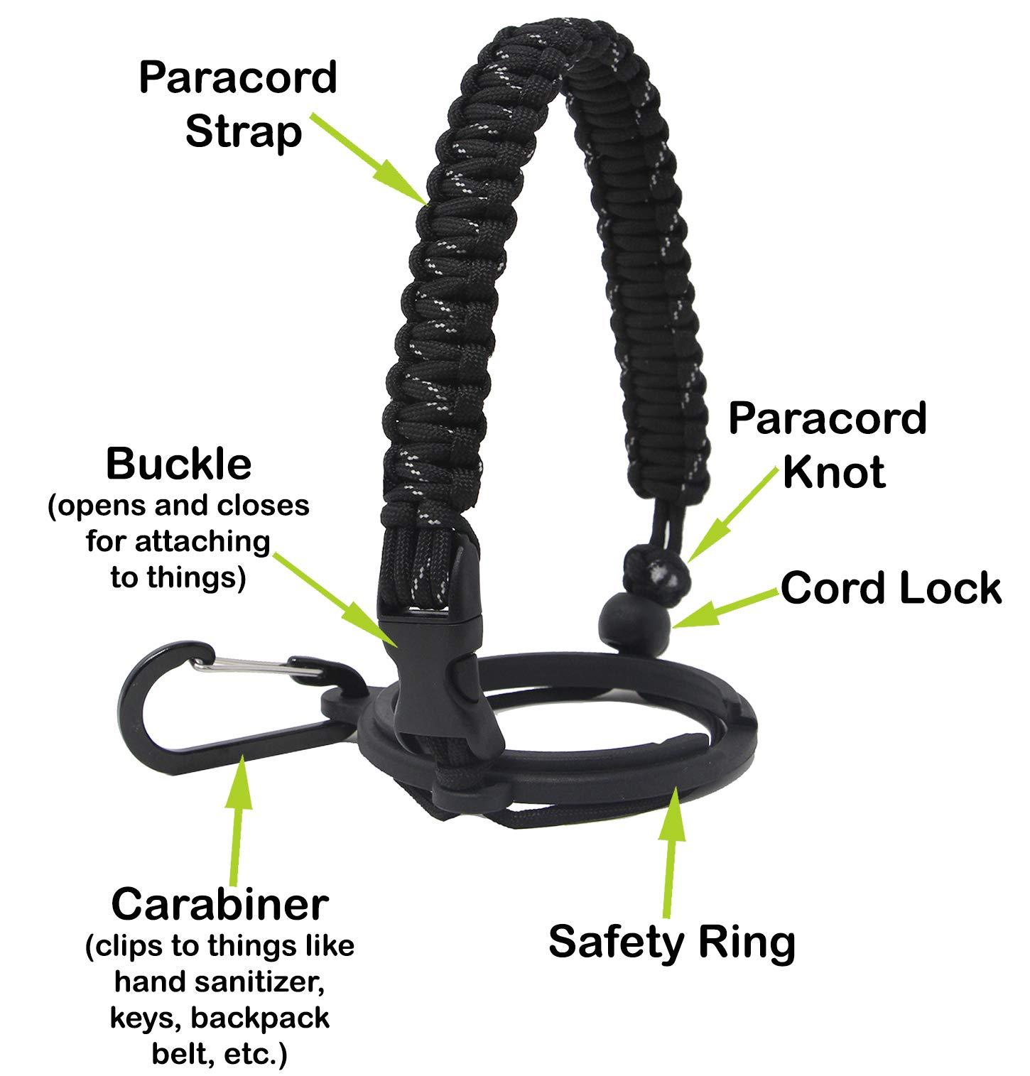 One MissionX One MissionX Paracord Handle Compatible with Yeti Rambler 36oz 26oz 18oz 12oz 46oz Water Bottles, Durable Carrier Strap - Holder(Blue Camo)
