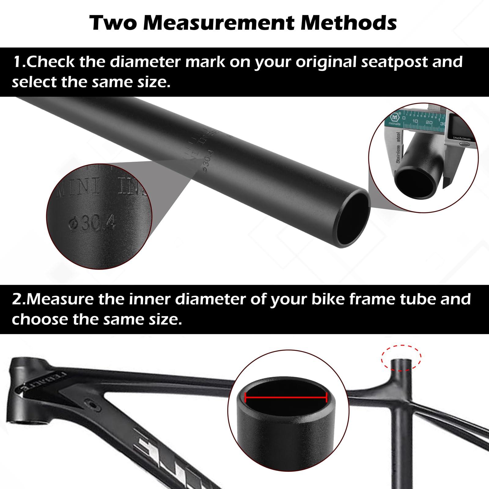 TRIWONDER TRIWONDER Bike Seat Post 25.4mm 27.2mm 28.6mm 30.4mm 30.8mm 31.6mm Aluminum 350mm Length Alloy Saddle Pole Bike Seatpost Seat Tube Bicycle Seat Post (Black, 30.8mm)