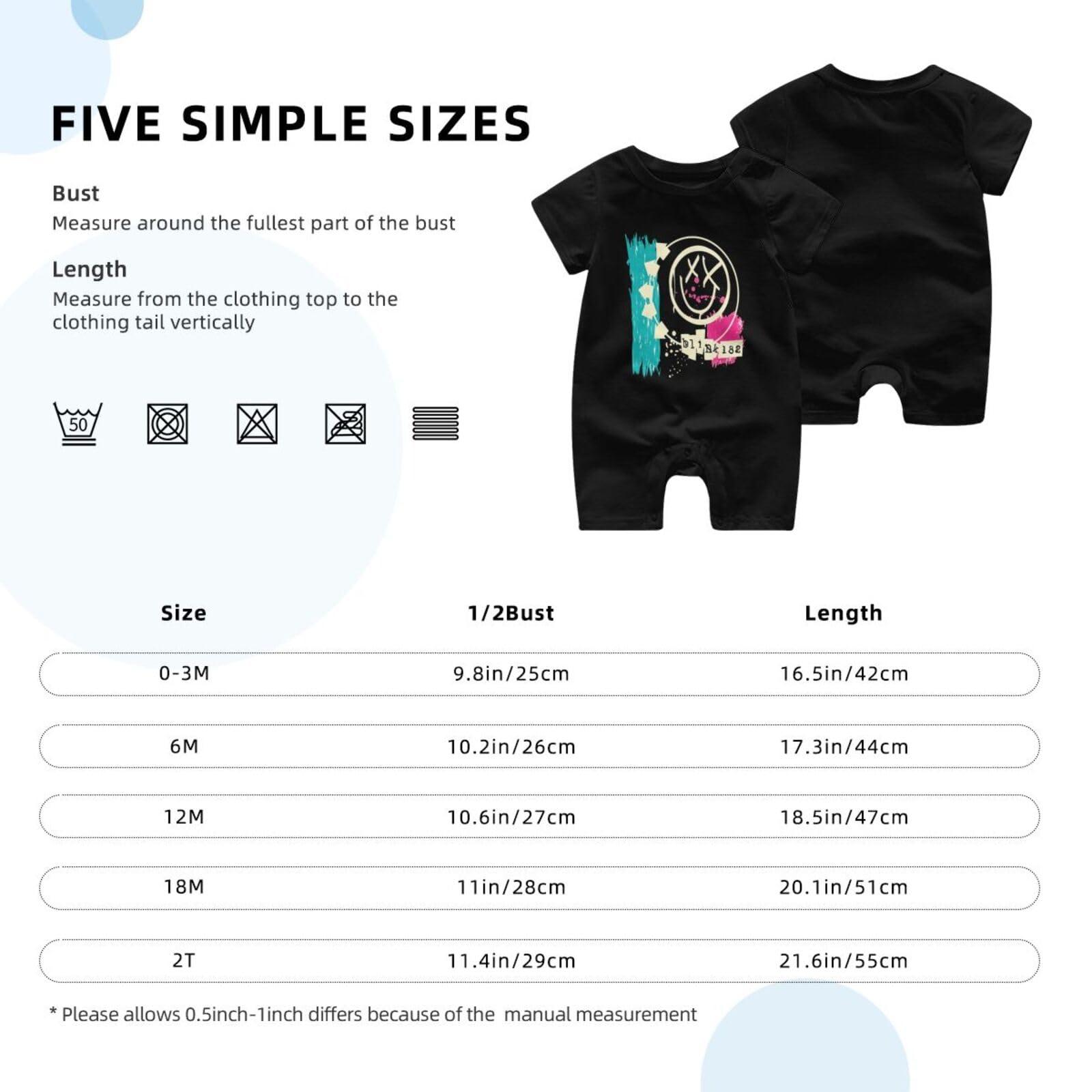 GUONHGD Blink Rock 182 Baby Clothes Bodysuit,0-3 Months Baby Girl Clothes, Newborn Infant Short-Sleeve One-Piece Bodysuits,Infant Romper Bodysuit Cotton Baby Girl Bodysuit 18 Months*Blink 182,B 182