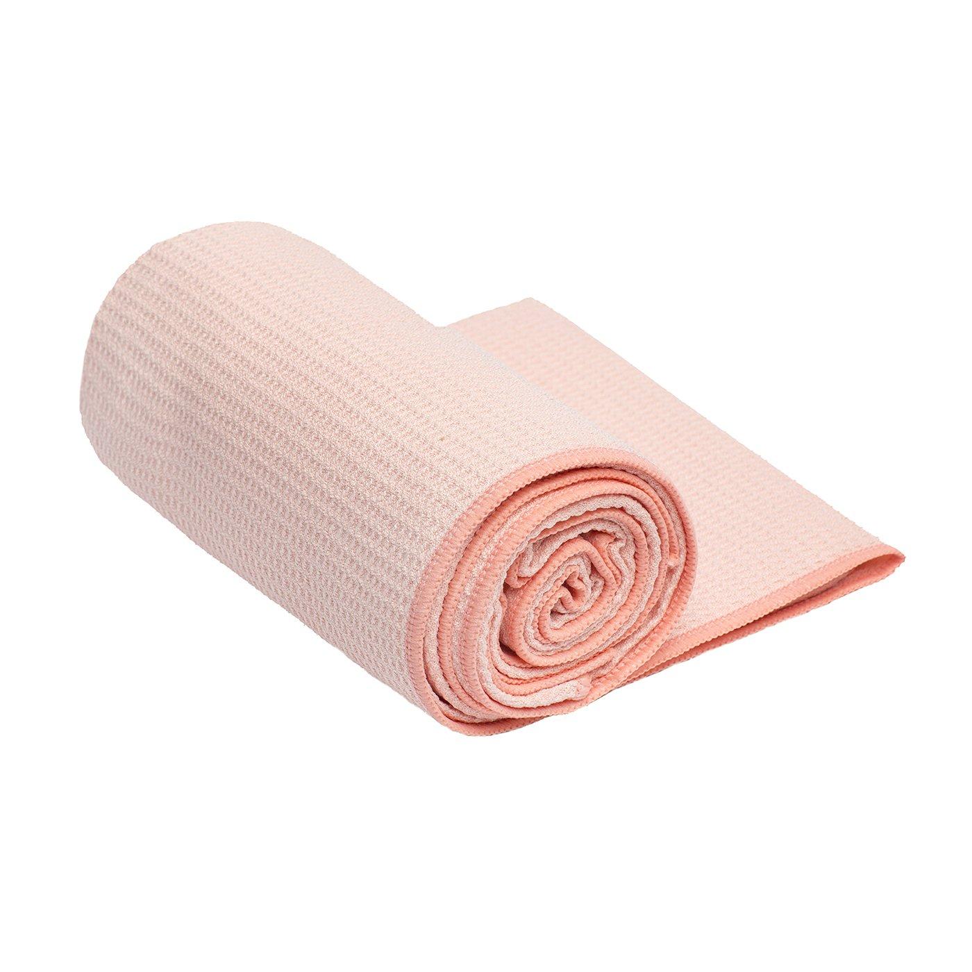 Shandali Shandali Hot Yoga Towel - Stickyfiber Yoga Towel - Mat-Sized, Microfiber, Super Absorbent, Anti-Slip, Injury Free, 24" x 72" - Bikram Yoga Towel - Exercise, Fitness, Pilates - Sakura Pink