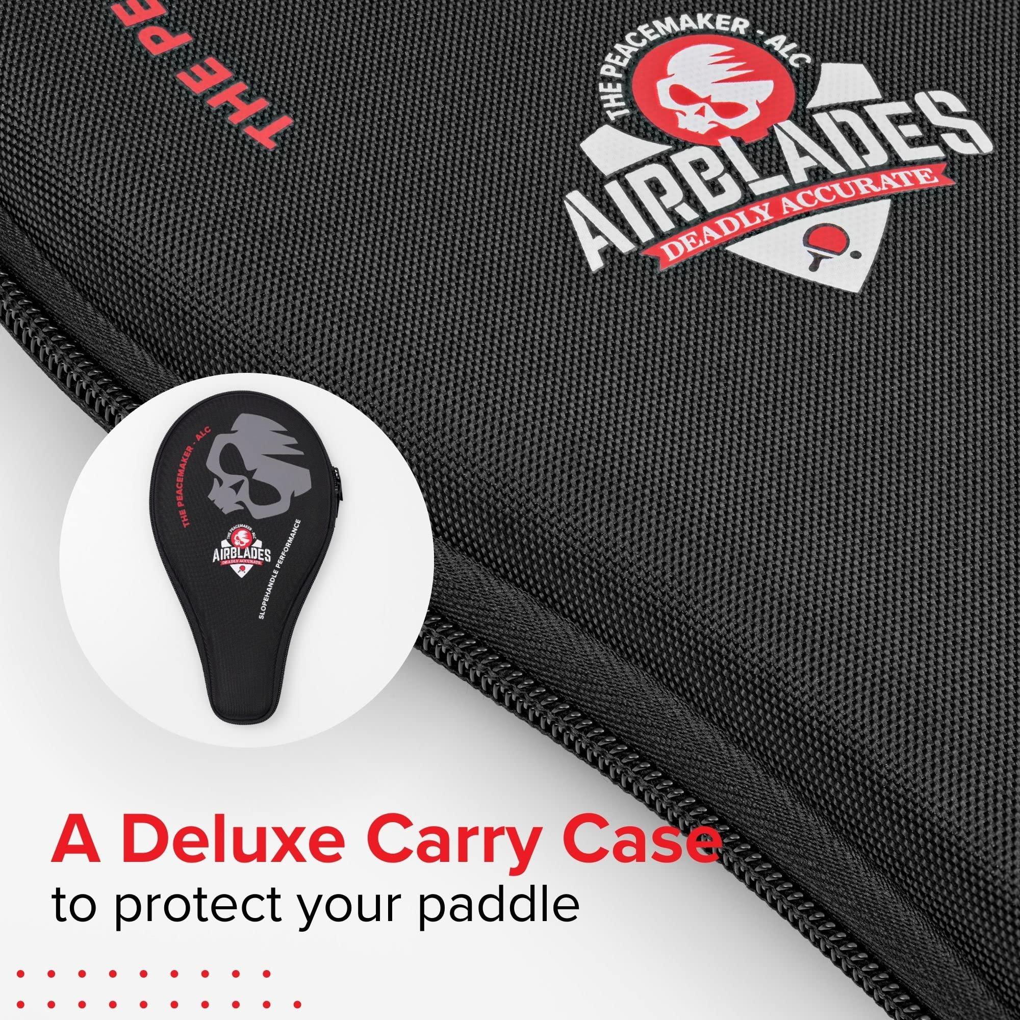 AirBlades AirBlades The Peace Maker ALC - Professional Ping Pong Paddle - Carbon Fiber Table Tennis Racket Producing Maximum Spin & Control for All Levels - Hard Carry Case & Ergonomic Handle.