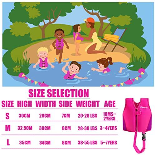Genwiss Swim Vest for Toddler Girls - Genwiss Baby Large Swim Vest for Age 5-7 Years Infant Fit 38-55 lbs, Size Large, Pink