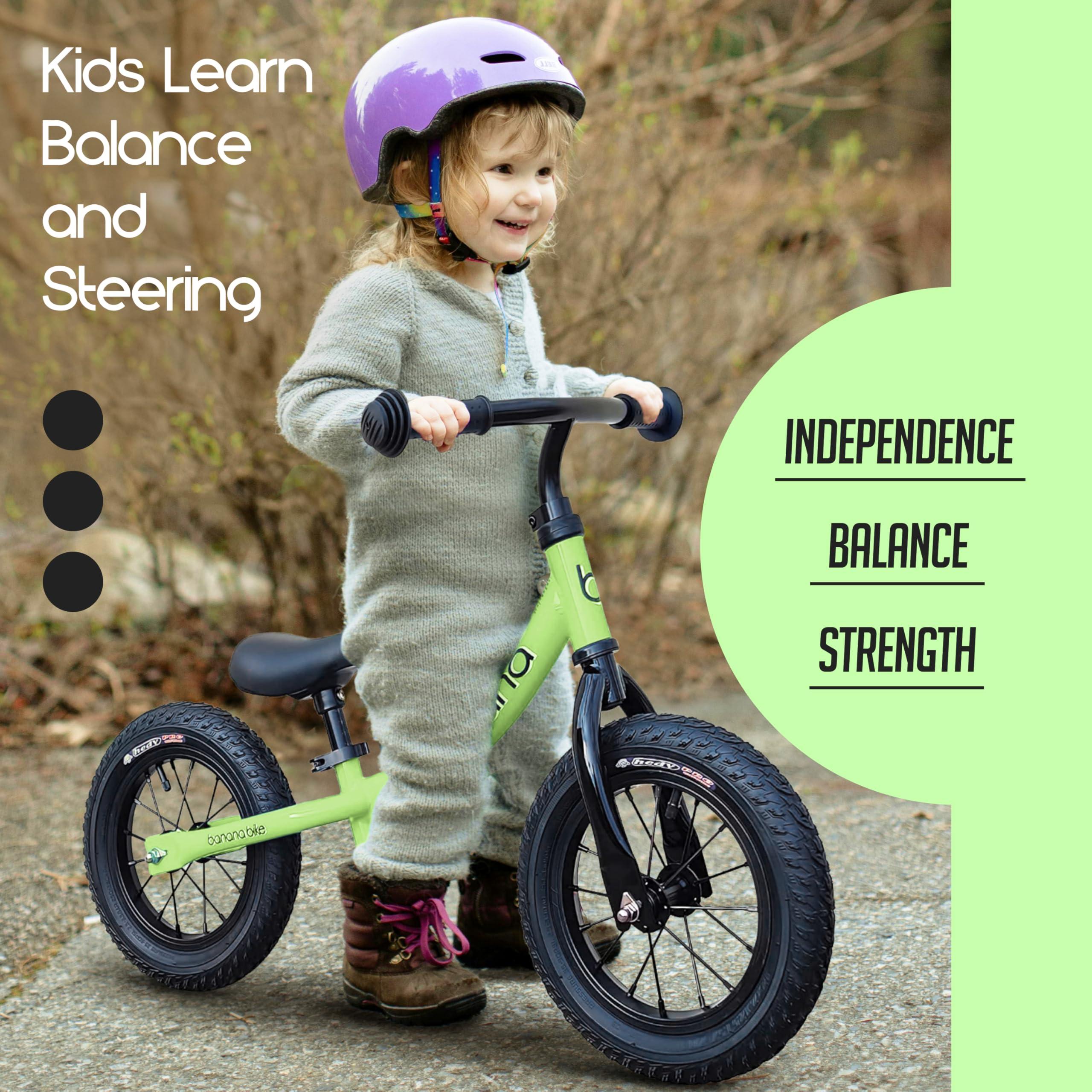 banana bike banana bike Lava Sport LT Balance Bike - Lightweight Toddler Bike with Adjustable Handlebar and Seat - Aluminium Frame and EVA Tires Ideal Training Bike for Kids Ages 2-5 - 33 x 24-Inch, Green
