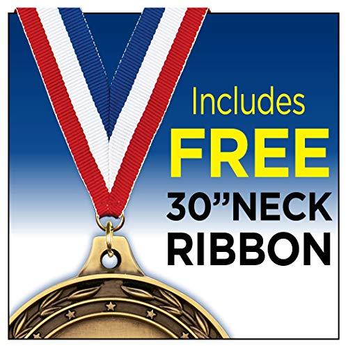 Crown Awards Reading Medal, 2 1/2\" Silver Glitter Read to Succeed Medals, Great Kids Reading Awards 50 Pack