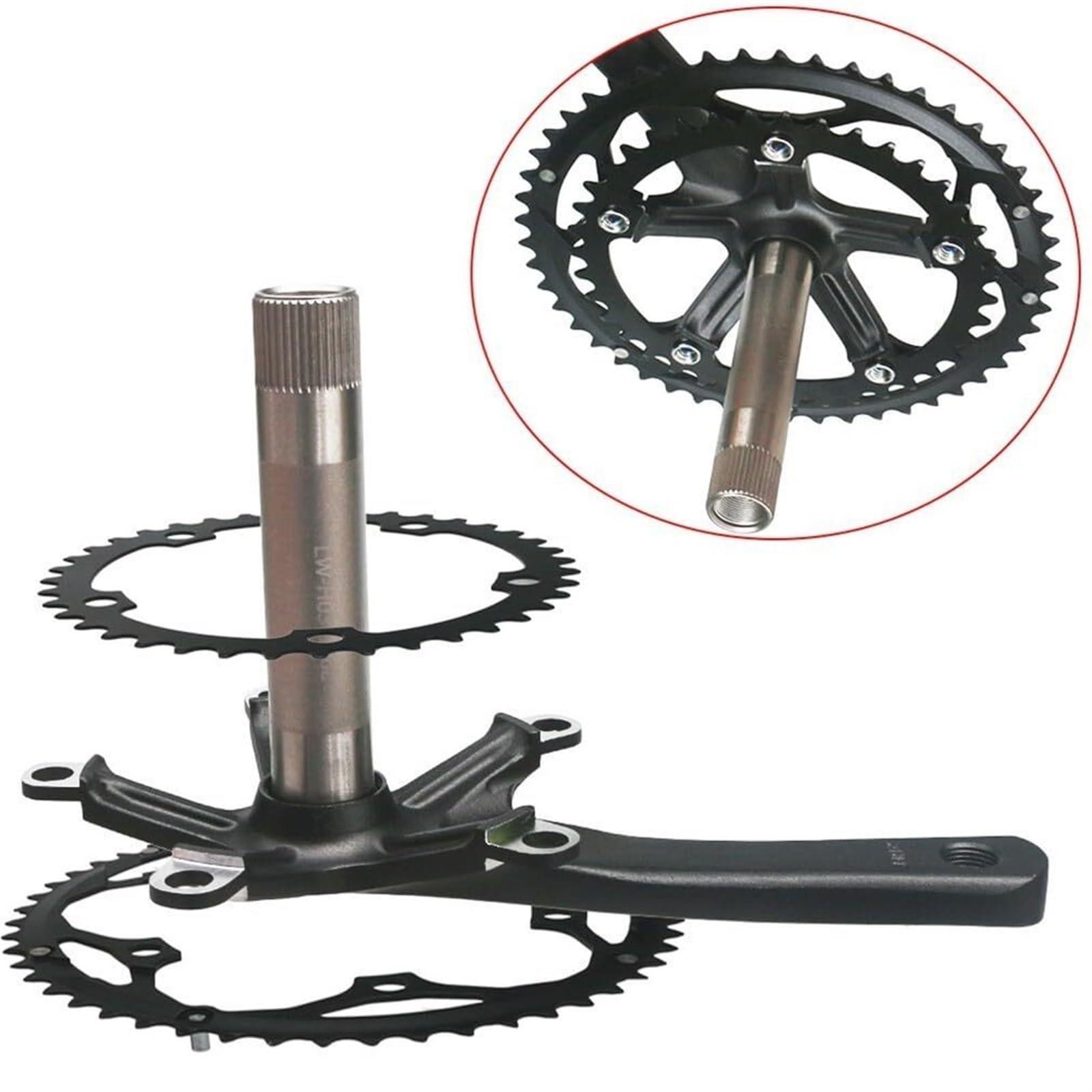 KLYso KLYso Crank Length 152mm/165mm/170mm 39T/50T Discs BCD130mm Road Bike Hollow One Piece Teethers Compatible with Single/Double Discs Road Bike Crank Bicycle Crank(BKA,152MM)