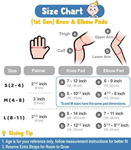 Simply Kids Knee Pads for Kids Knee Pads and Elbow Pads Set I Toddler Knee and Elbow Pads for Kids Age 2 3 4 5 Toddlers Protective Gear Set I Roller-Skating, Skateboard Knee Pads for Children Boy Girl 2-4 5-8