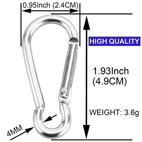 SAMLOO SAMLOO 30pcs Mini Aluminum Carabiner Spring Clip 2" Snap Hook Keychain for Outdoor Camping Hiking Fishing Traveling Backpack Bottle