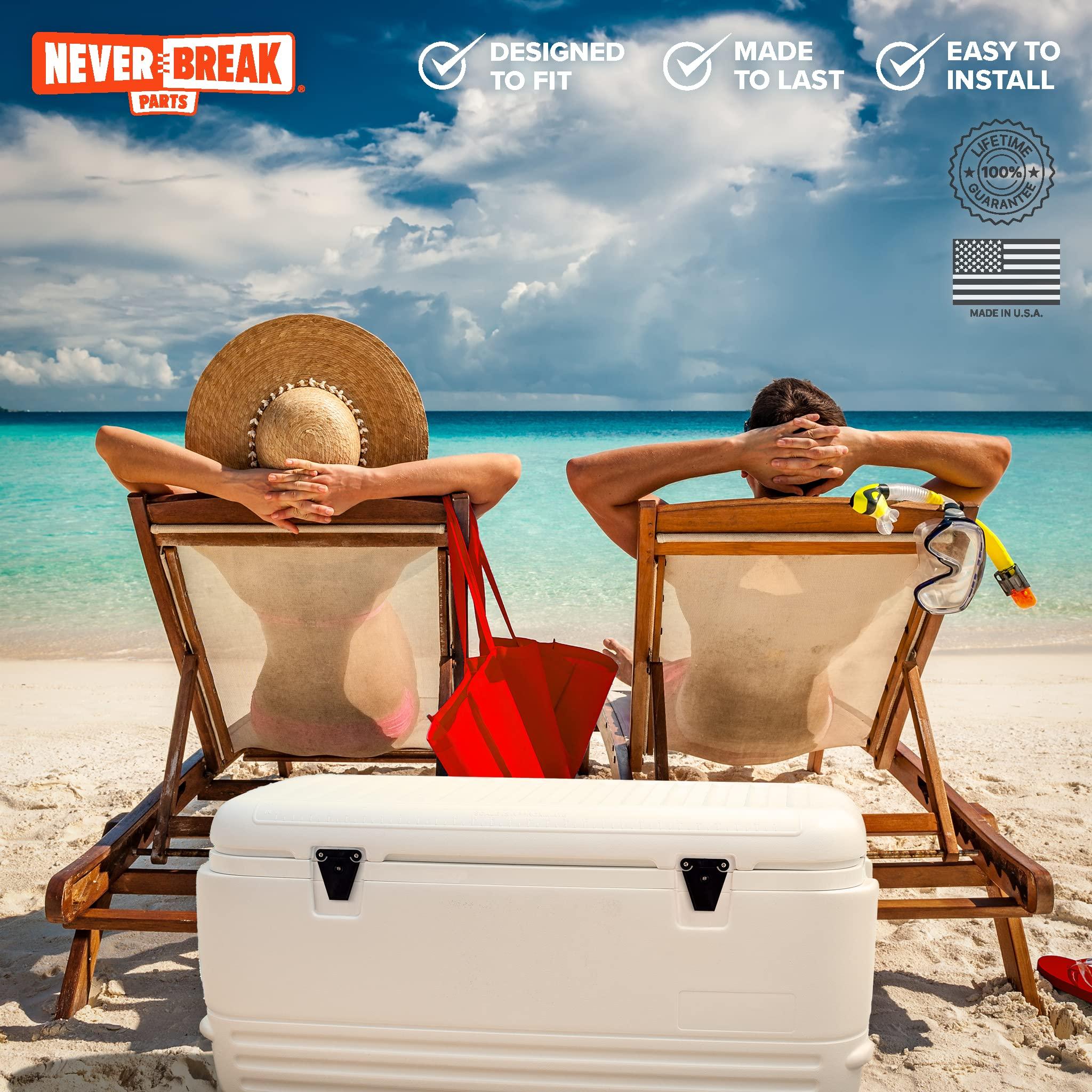 NeverBreak Parts NeverBreak Parts - 2 Pack Black Igloo Cooler Replacement Latches | Igloo Cooler Replacement Parts Kit Includes Posts and Screws | High Strength Ice Chest Repair Kit