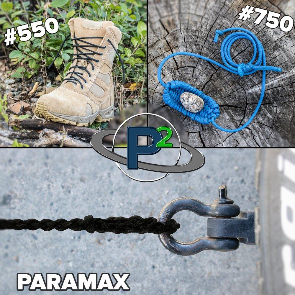 Paracord Planet Paracord Planet 750 Paracord and 1/4 Inch, 5/16 Inch Paramax Paracord Available in Lengths of 10, 25, 50 or 100