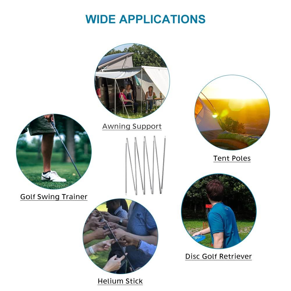 BRILLIANCE4U Tent Poles, BRILLIANCE4U Grey Tent Poles Replacement, Pre-Assembled Aluminum Tent Pole 14ft 8.7 in, 7001 T6 Heated Tent Rod Outer Dia. 0.33 8.5mm, 176.7 in 1 Pole