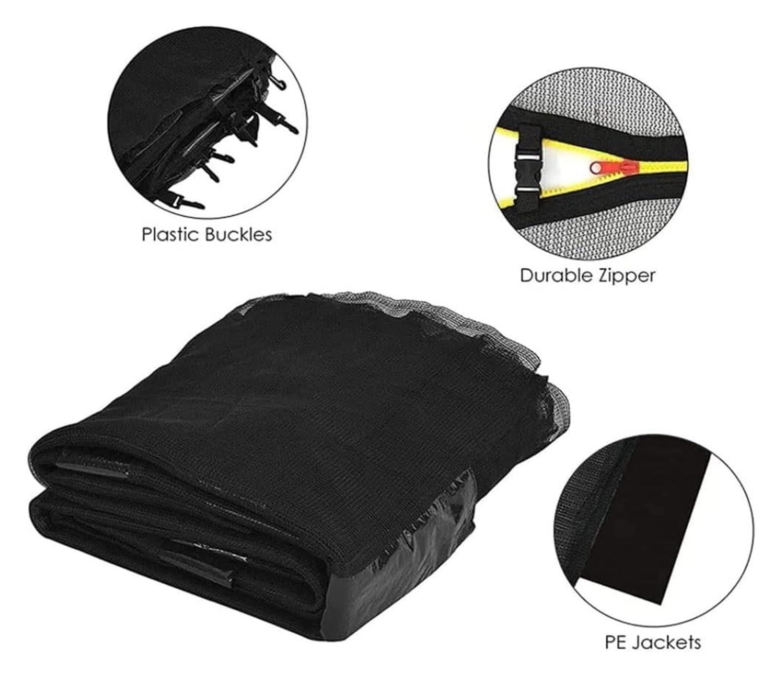 TYCQFCL Trampoline Safety Net Replacement Trampoline Net Enclosure for 6ft/8ft/10ft/12ft Straight Poles Round Frame Trampolines(12ft(8 Poles))