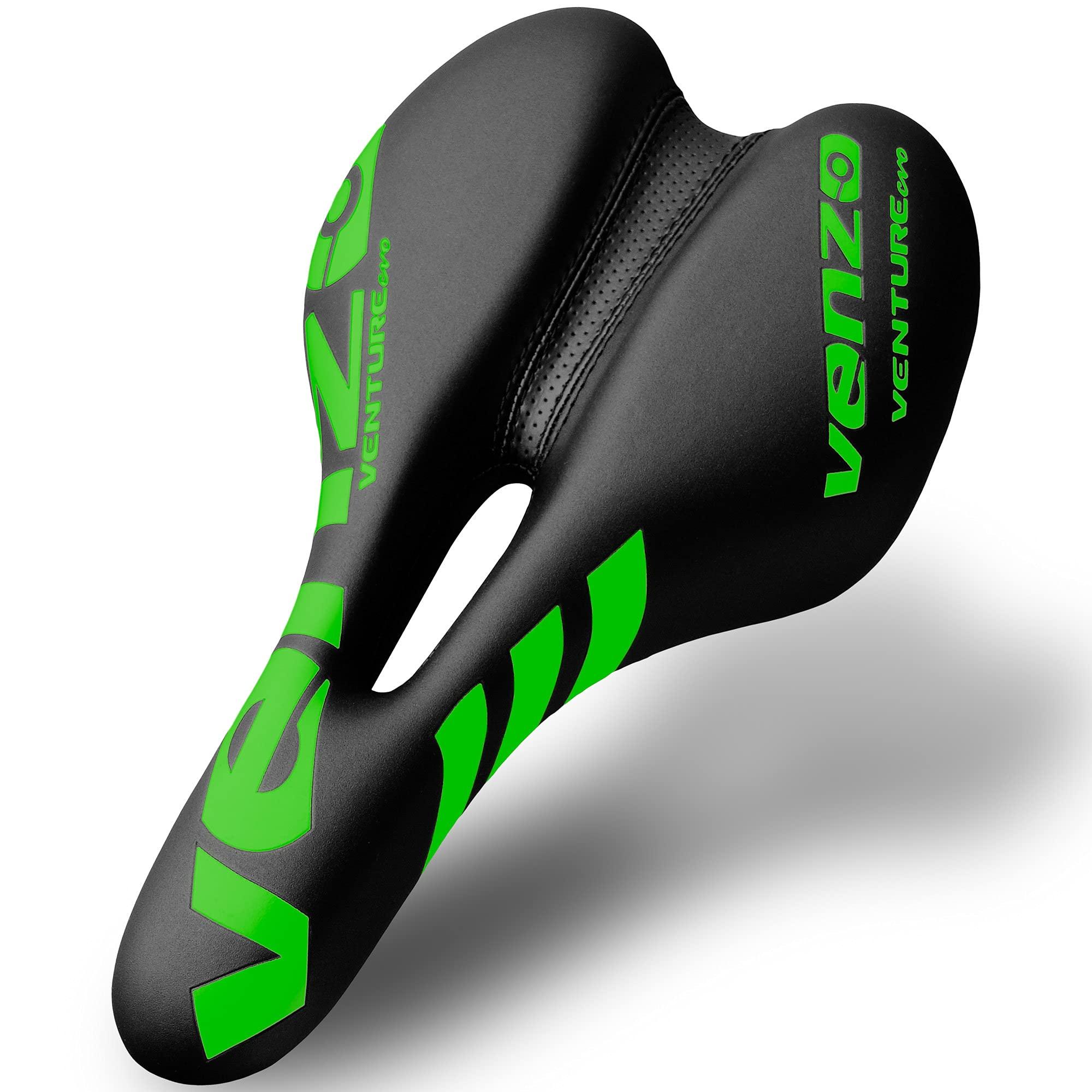 Venzo Venzo Comfortable Bike Bicycle Saddle Seat - for MTB, Road, Exercise, Trekking, Folding, Hybrid & Cruiser Bikes - XC Saddle Seat - Green