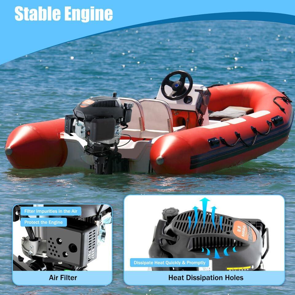 Gosangom 4 Stroke 6HP Heavy Duty Outboard Engine Marine Engine, Fishing Boat Engine with Air Cooling System.