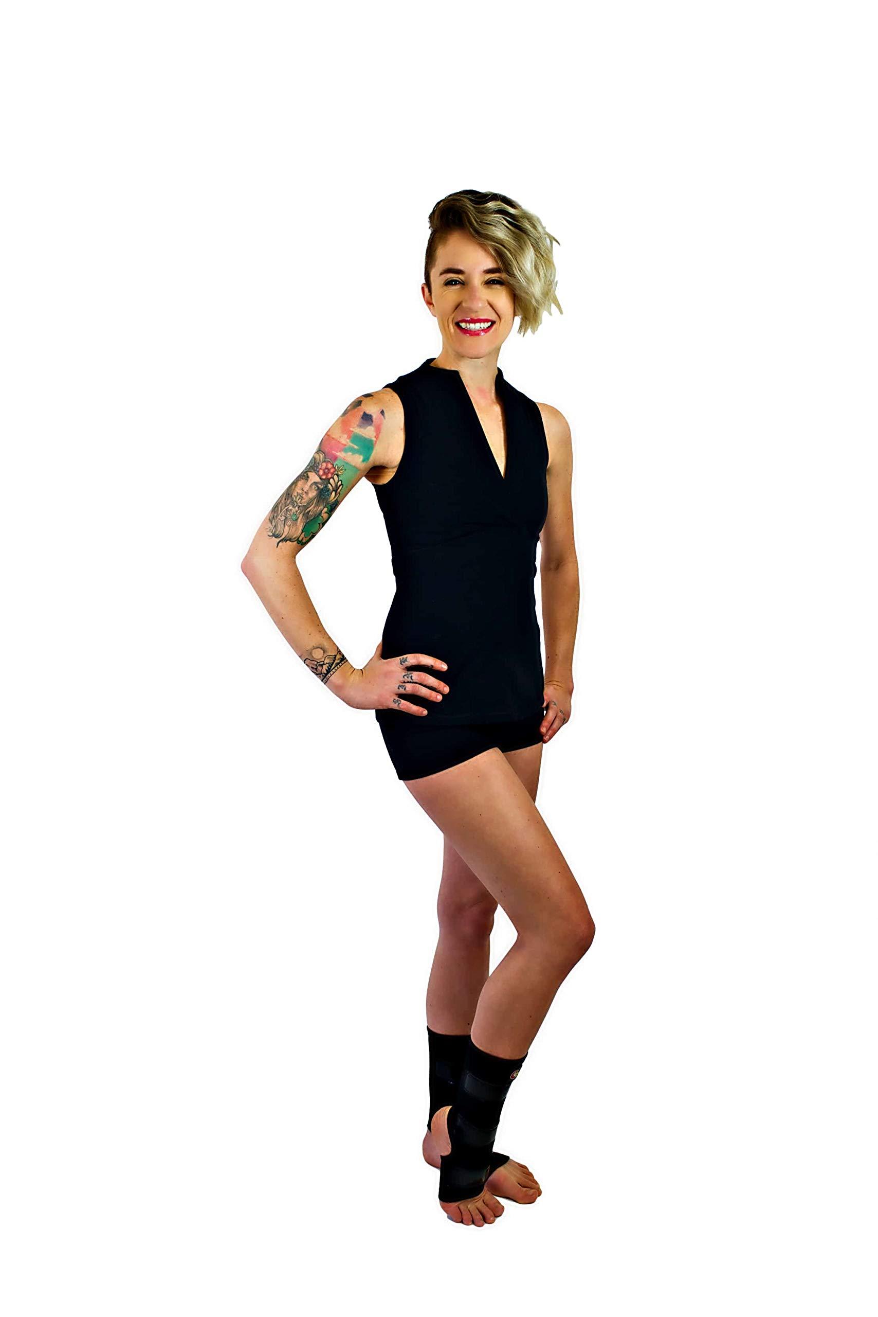 Mighty Grip Mighty Grip Black Pole Dancing Ankle Protectors with Tack Strips for Gripping the Pole (Medium)