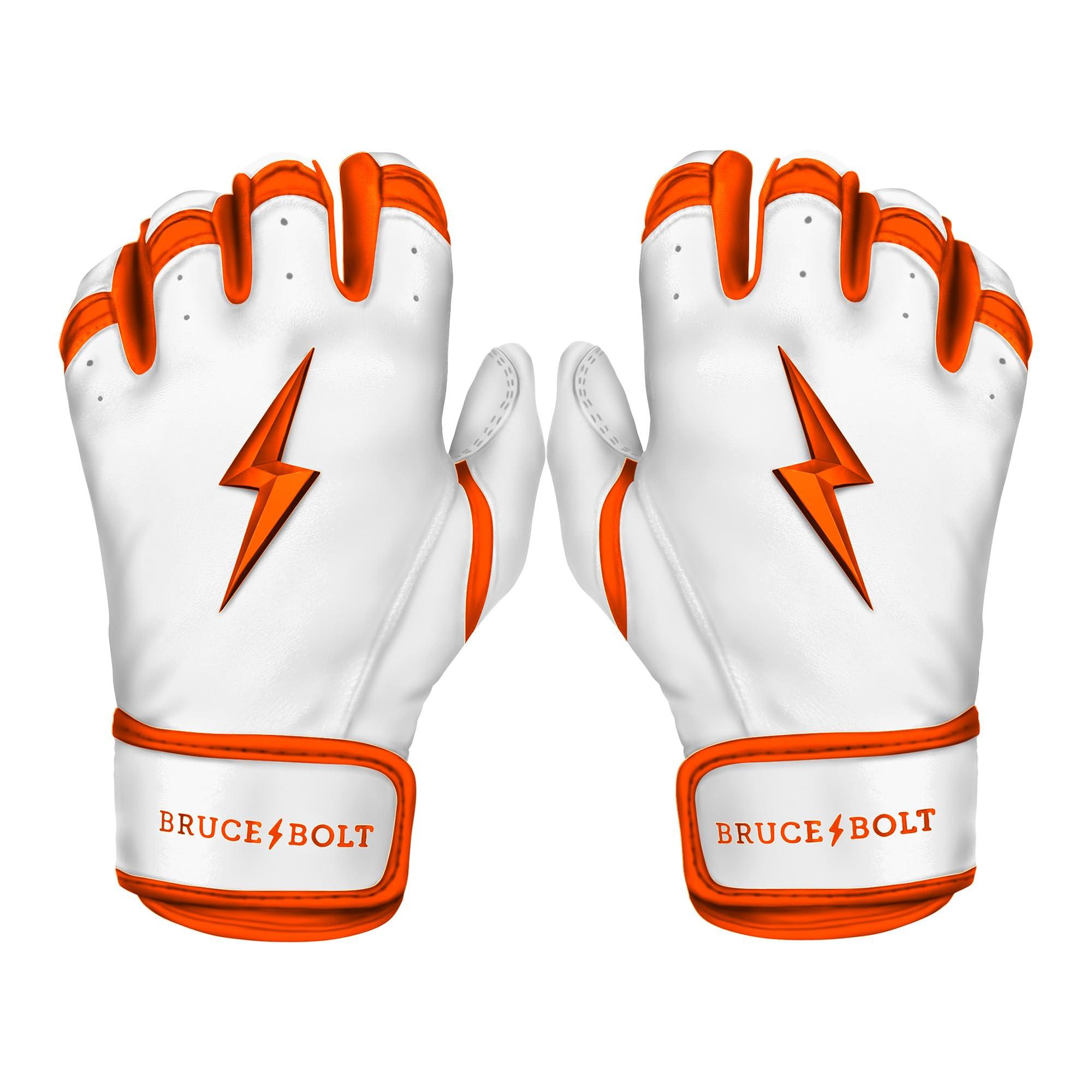 BRUCE BOLT BRUCE BOLT Chrome Series Short Cuff Orange Batting Glove - Orange Small