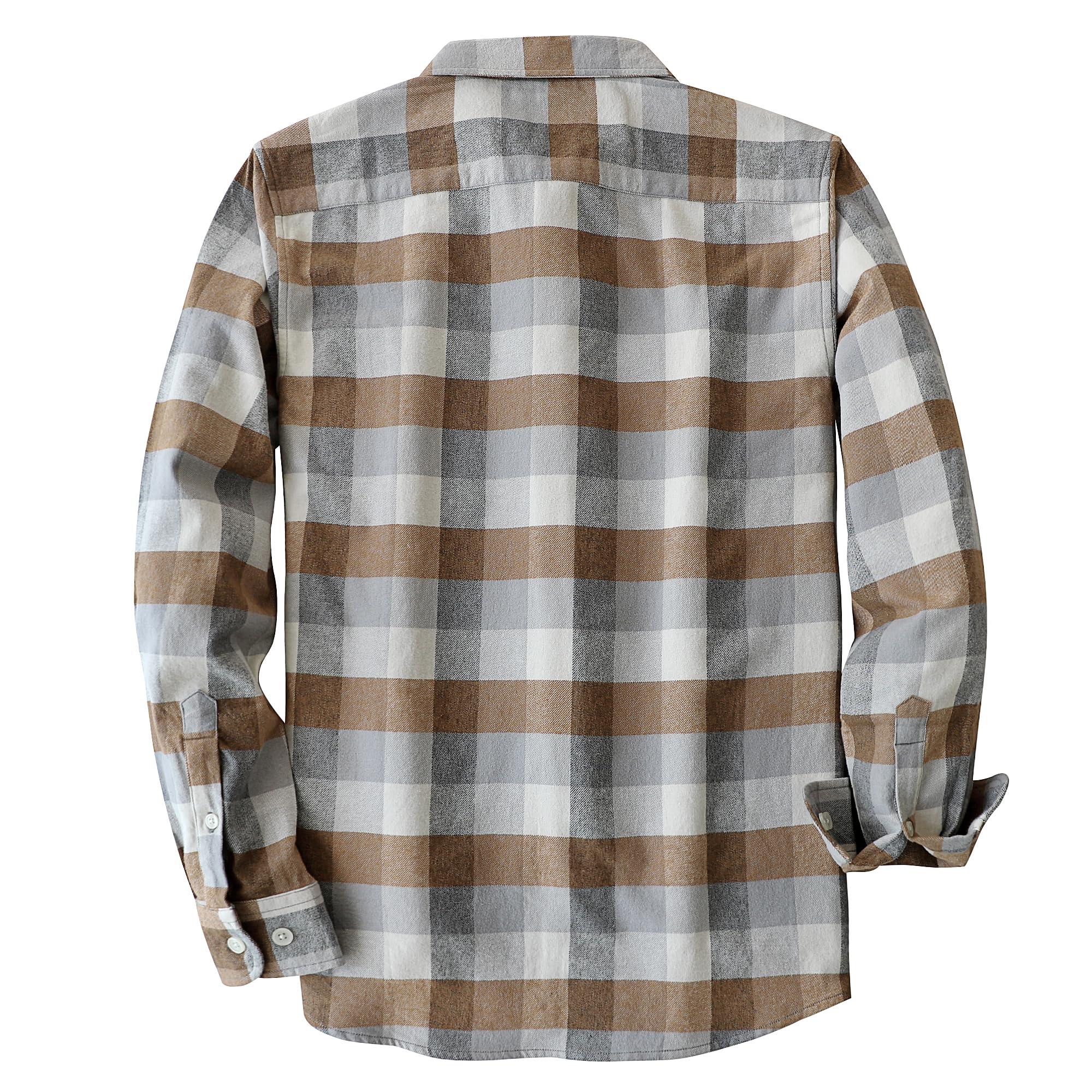 Dubinik Dubinik Flannel Shirt for Men Plaid Mens Button Down Long Sleeve Shirts Soft Pure Cotton Casual Cozy Regular Fit