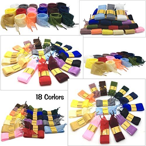 WEGOODZF WEGOODZF Flat Snow Yarn Shoelaces: 4CM Wide Black Silk Shoe Laces for Sneakers 47 inch-2 Pairs