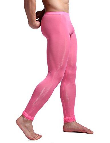 K-Men K-Men Men's Hot Pink Cool Dry Pants Workout Tights Running Leggings Base Layer L