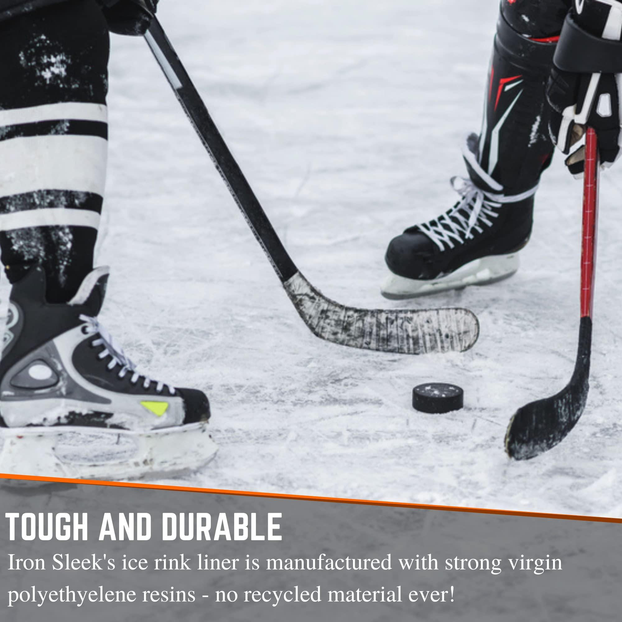 NineFit Basics Iron Sleek - White Plastic Ice Rink Liner - 6 Mil - (45 x 55) - Backyard Ice Rink Kit Liner, Ice Skating Rink for Backyard, Ice Rink Liner for Backyard