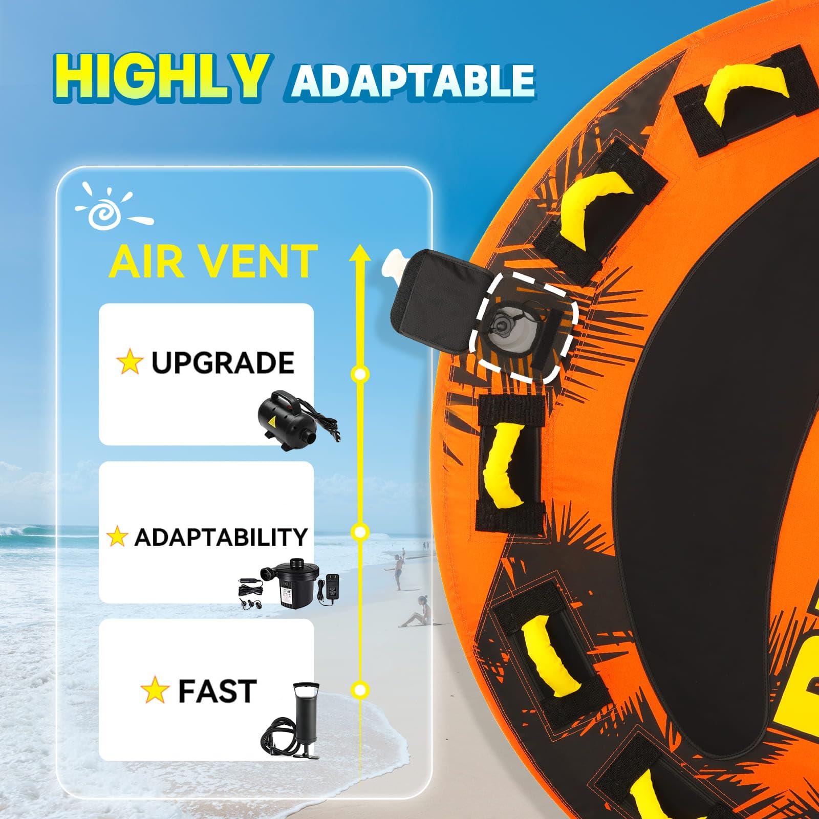 XGeek XGeek Towable Tubes for Boating,1-4 Rider Water Sport Towables for Boat to Pull,Heavy-Duty Boat Tubes for Tubing,Water Tubes for Boats with Stronger 840D Nylon Cover