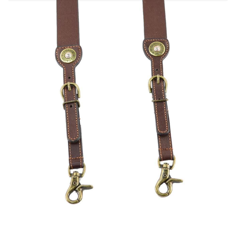 Nocona Belt Co. Nocona Belt Co. Men's Standard Bullet Concho Gallus Leather Suspenders, Brown, Medium
