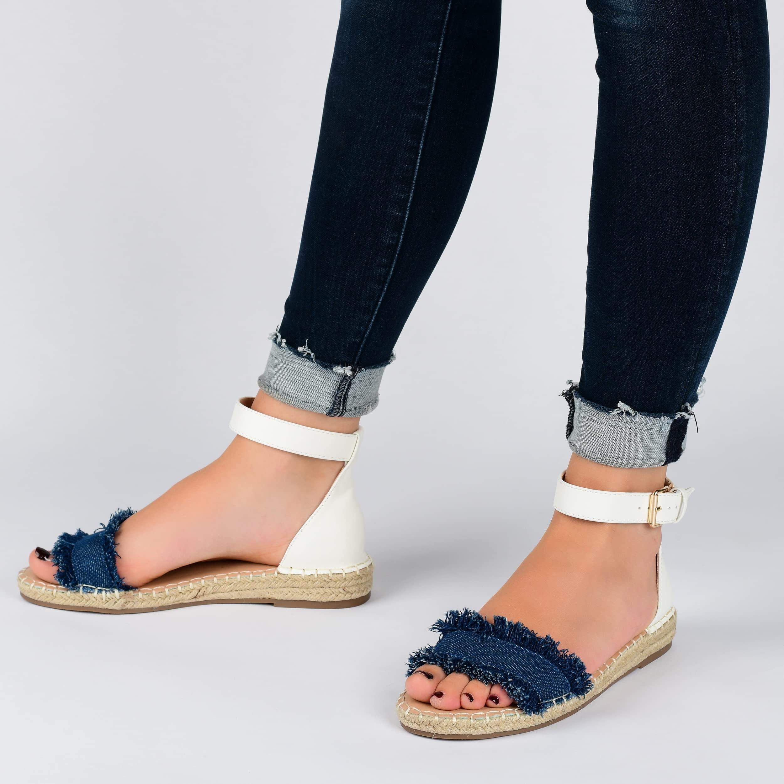 Journee Collection Journee Collection Women's Tristeen Tru Comfort Foam Espadrille Sandals - Size: 9 - Denim