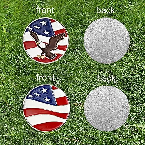 GOLTERS GOLTERS Golf Ball Markers Assorted Patterns Value Pack of 12 Golf Gifts, Golf Cap Clips and Divot Repair Tools Parter Accessories Sets for Men Women Golfer (American Flag 1)
