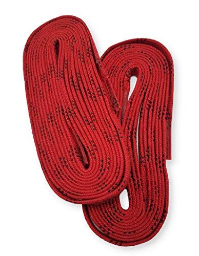 zechy Hockey Laces Non Waxed - Unwaxed Laces Specifically Made for Skates - Two Pairs - Sizes (72, 84, 96, 108, 120, 130) (Red, 96\")