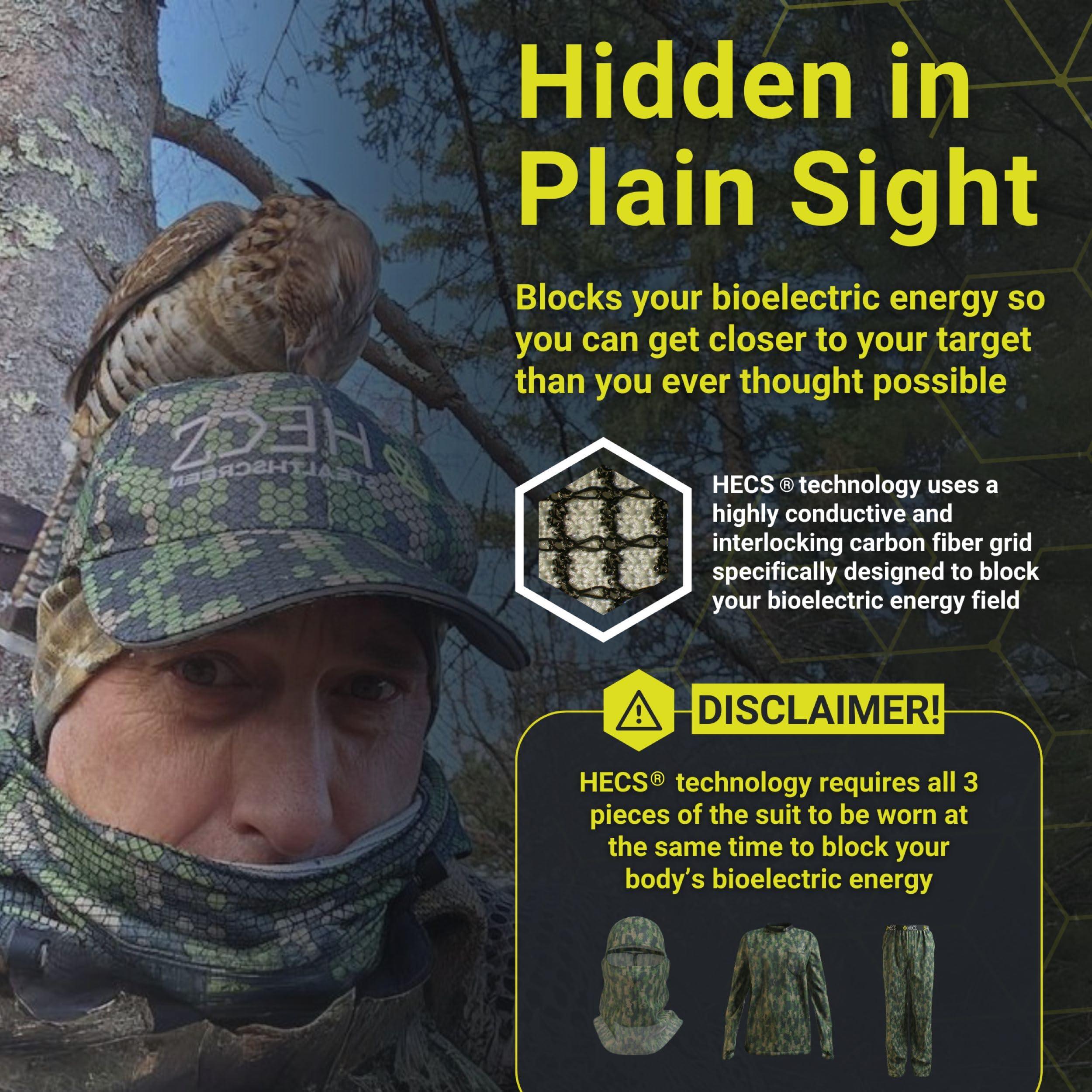 HECS HECS HECSTYLE Lightweight System | Hunting Camo Suit with Bioelectric Shielding | Hunting Clothes for Men | Patented Technology | Mens Hunting Clothes - 4X-Large - Green