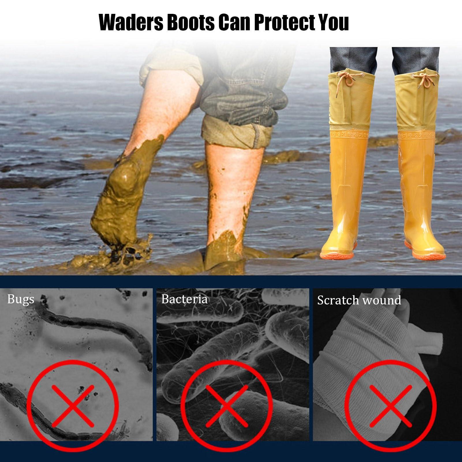 JCWGLY JCWGLY Men Women Hip Waders with Boots for Fishing Hunting Lightweight Wading Hip Boots with Cleated Outsole 11 Sizes(5)
