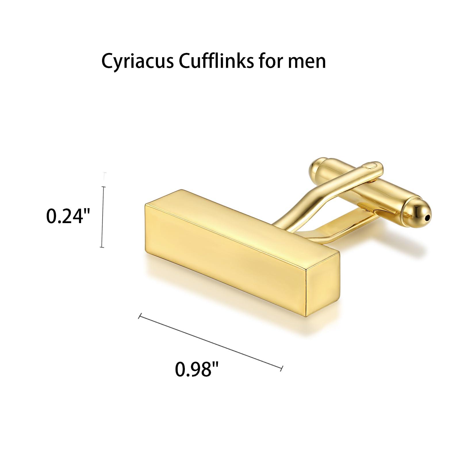 Cyriacus Men's Cufflinks Bricks unique Designe Solid Material, Cuff-links for Regular Wedding Business Accessories Best Men, Gold Brick Cufflinks for Men (Gold Brick)