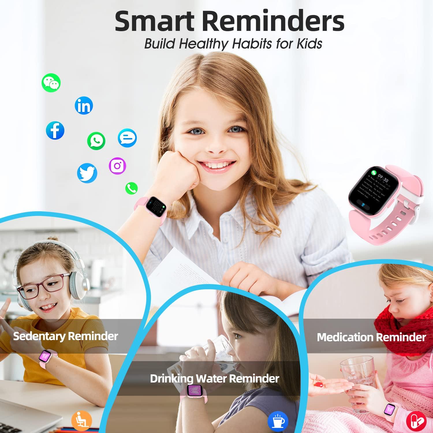 HOOMOON HOOMOON Kids Fitness Activity Tracker Watch, 1.4" DIY Watch Face IP68 Waterproof Kids Smart Watch with 19 Sport Modes, Pedometers, Sleep Tracking, Great Gift for Boys Girls Teens 6+