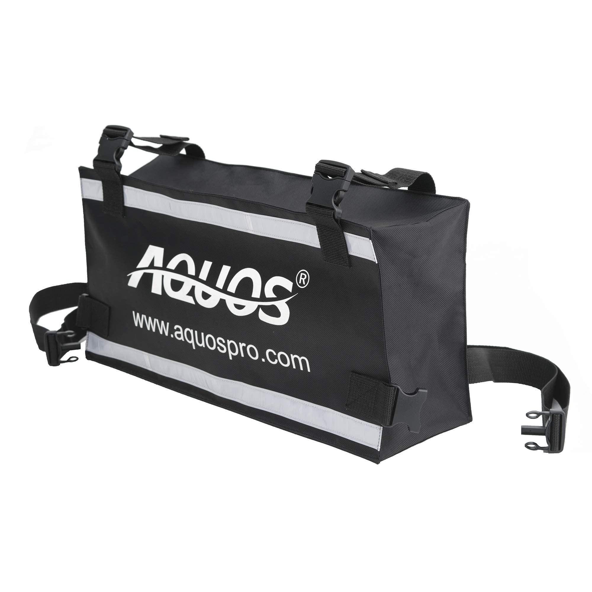 AQUOS AQUOS Backpack Series 10.2 ft Inflatable Pontoon Boat with Stainless Steel Guard Bar and Folding Seat for One Person Fishing, Aluminum Floor Board, Transport Canada Approved