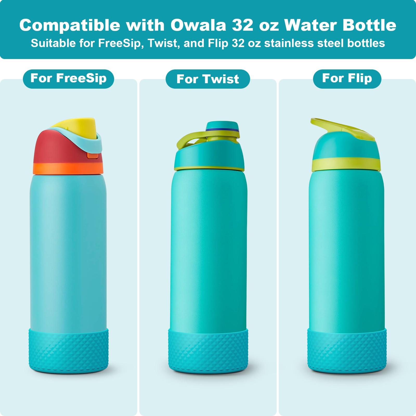 Alwenid Alwenid 2PCS Silicone Water Bottle Boot for Owala 32 Oz, Anti-Slip Protective Sleeve Bottom Bumper Protector for FreeSip, Twist, and Flip Stainless Steel Water Bottles (Blue)