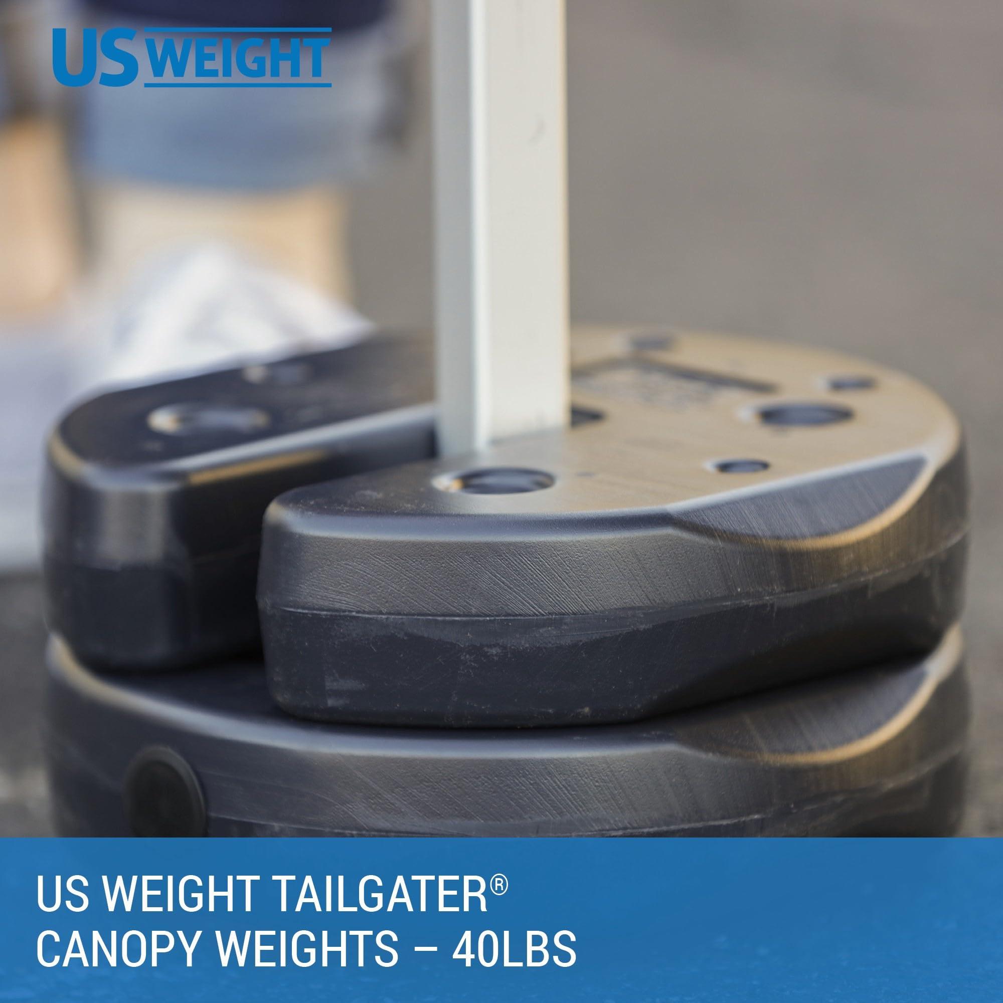 US Weight US Weight 40 Pound Canopy Weight Set of 4 and Carry Strap with No-Pinch Design - Easy Installation and Removal to Secure Tents, Canopies, and Umbrellas at Outdoor Events
