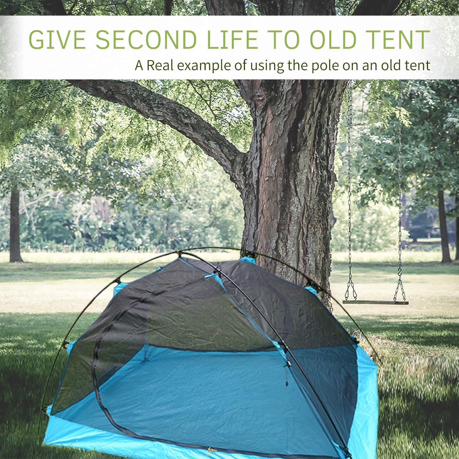 BRILLIANCE4U BRILLIANCE4U Pre-Assembled Aluminum Tent Pole 12ft 1.4in 8.5mm, Lightweight Tent Poles Replacement, 7001 T6 Heated Aluminum Alloy, Outer Dia. 0.33\" 2 Poles Pack